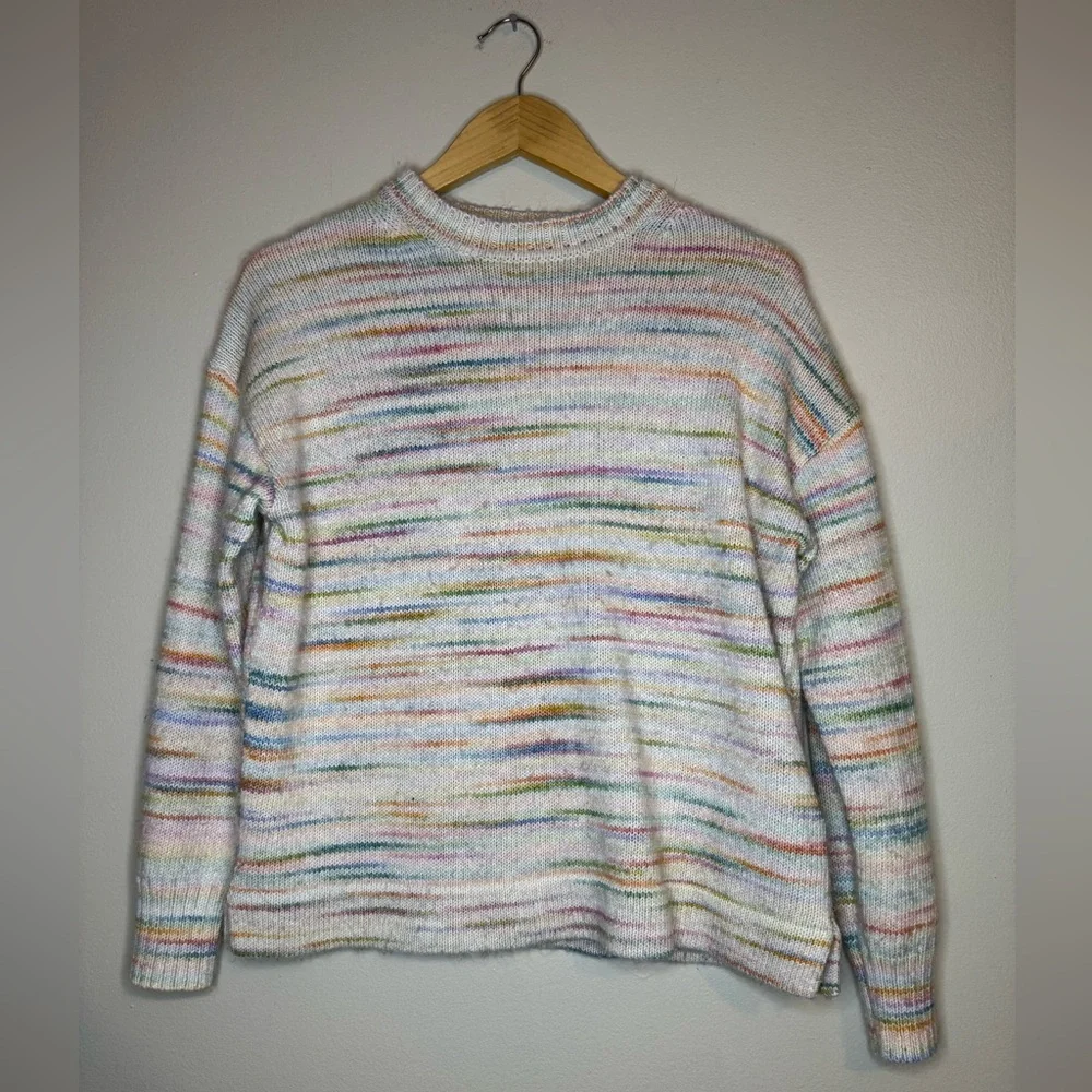 J.Crew Pastel Rainbow Stripe Knit Sweater Size‎ Small